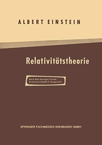 Bìa sách Über die spezielle und die allgemeine Relativitätstheorie