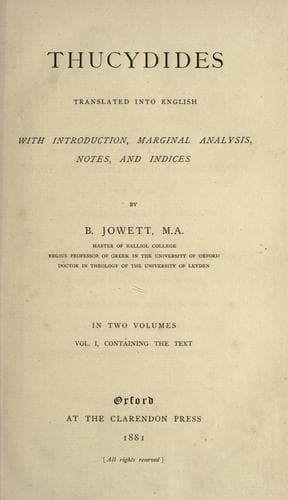 Bìa sách History of the Peloponnesian War