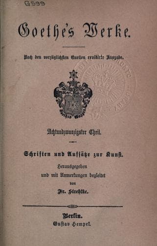 Bìa sách Goethe's Werke