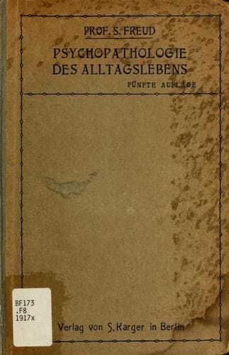 Bìa sách Zur psychopathologie des alltagslebens (The psychopathology of everyday life)