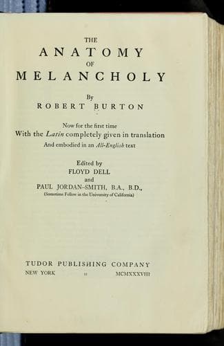 Bìa sách The anatomy of melancholy