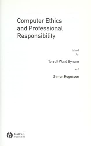 Bìa sách Computer ethics and professional responsibility