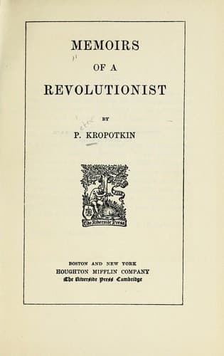 Bìa sách Memoirs of a Revolutionist