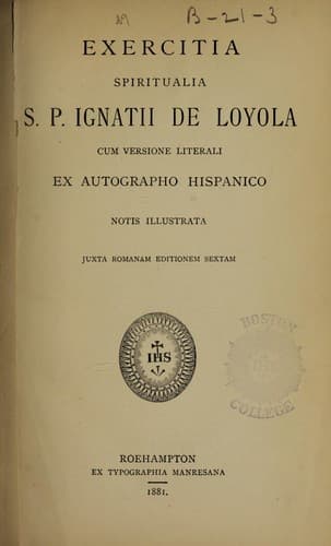 Bìa sách Exercitia spiritualia