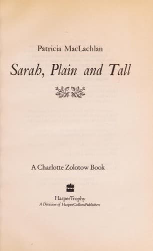 Bìa sách Sarah, plain and tall