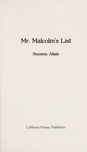 Bìa sách Mr. Malcolm's list