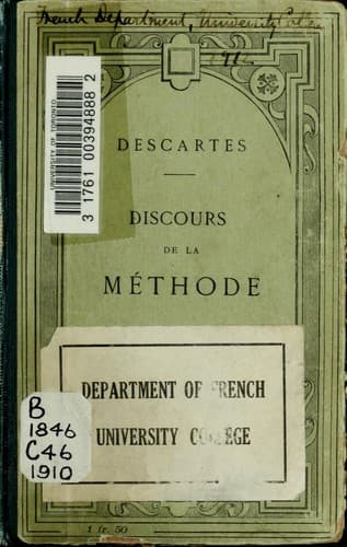 Bìa sách Discours de la méthode