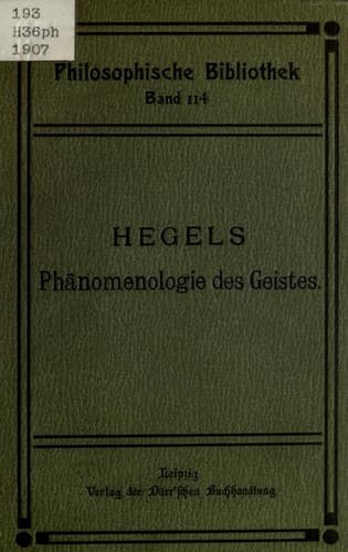 Bìa sách Phänomenologie des Geistes