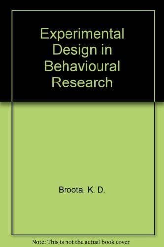 Bìa sách Experimental design in behavioural research