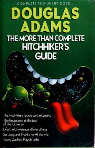 Bìa sách Works (The Hitch Hiker's Guide to the Galaxy / The Restaurant at the End of the Universe / Life, the Universe and Everything / So Long, and Thanks for All the Fish / Young Zaphod Plays it Safe)