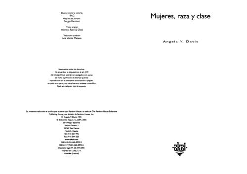 Bìa sách Mujeres, Raza Y Clase (Cuestiones De Antagonismo)
