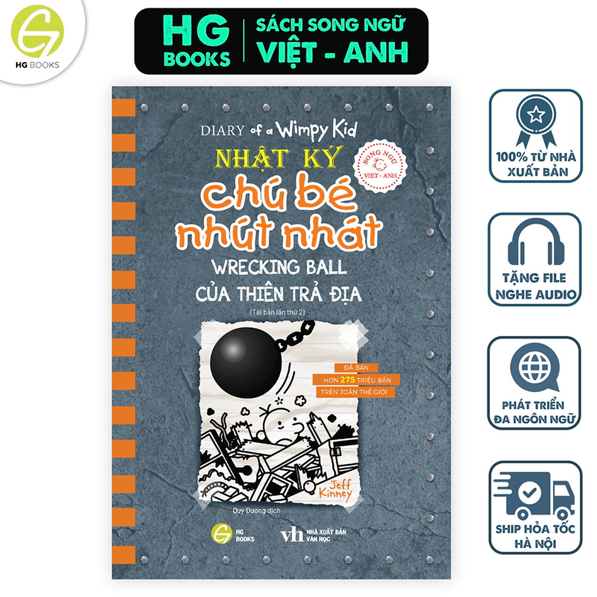 Bìa sách Nhật ký chú bé nhút nhát Song ngữ Việt-Anh Tập 14 (Của thiên trả địa)