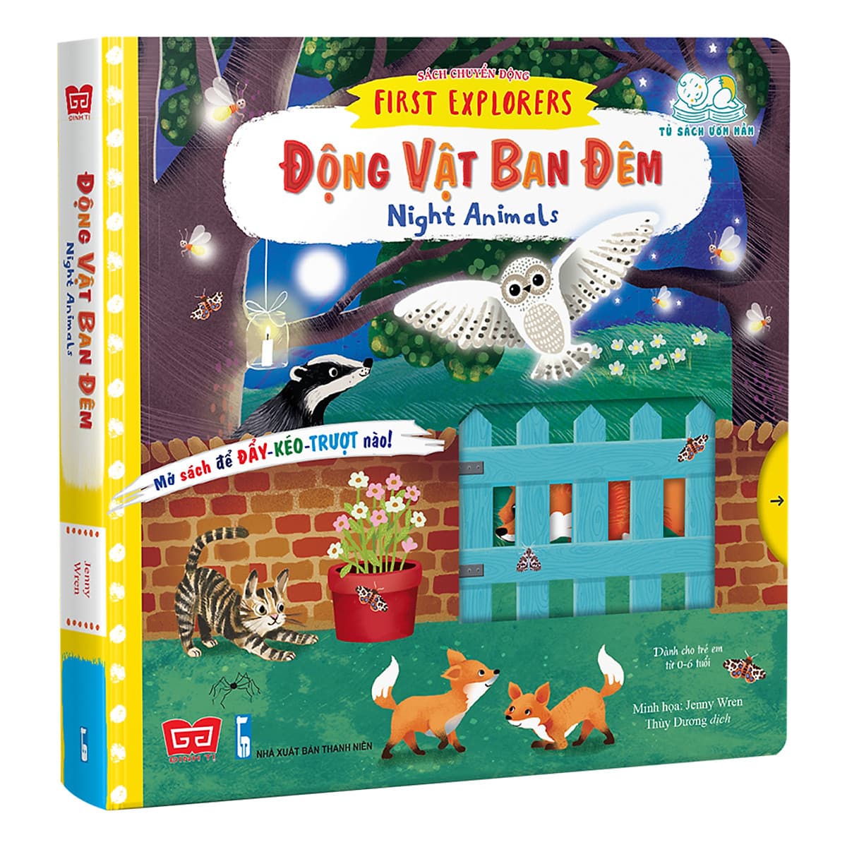 Bìa sách Tương Tác - Sách Chuyển Động - First Explorers - Night Animals - Động Vật Ban Đêm
