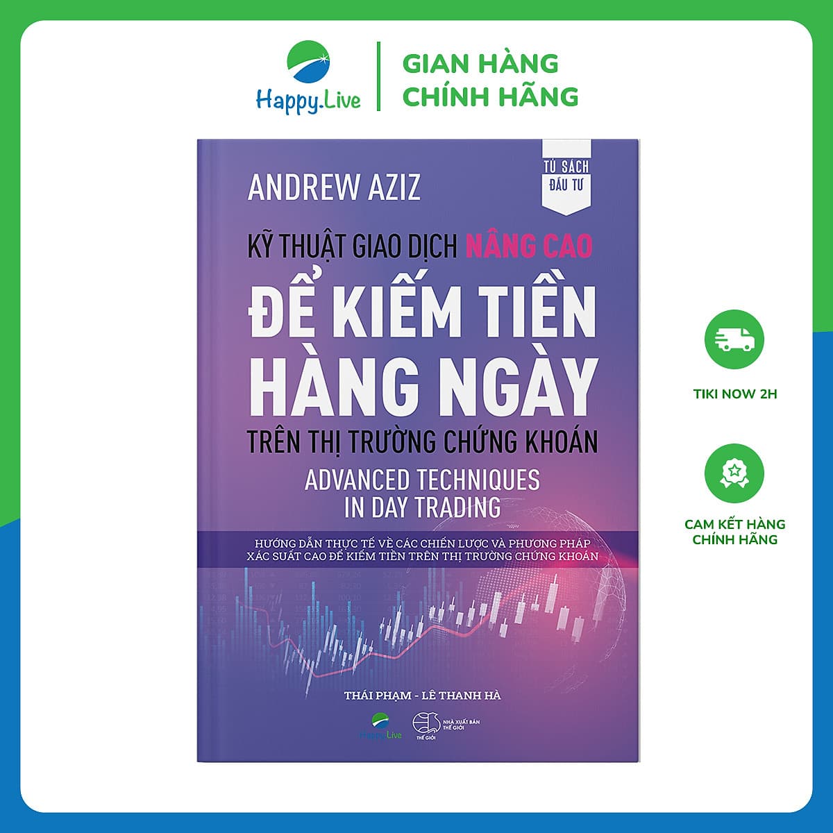 Bìa sách Kỹ thuật giao dịch nâng cao để kiếm tiền hàng ngày trên thị trường chứng khoán – Advanced Techniques in Day Trading - Happy Live