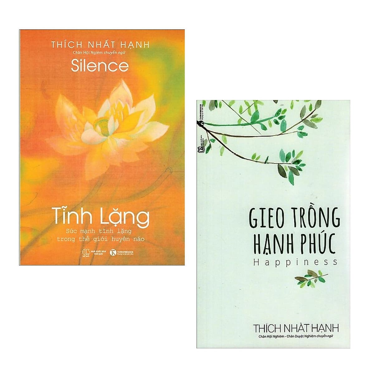 Bìa sách Combo 2 cuốn sách về nghệ thuật sống tâm đắc nhất : Tĩnh Lặng + Gieo Trồng Hạnh Phúc (Tặng kèm Bookmark thiết kế AHA )
