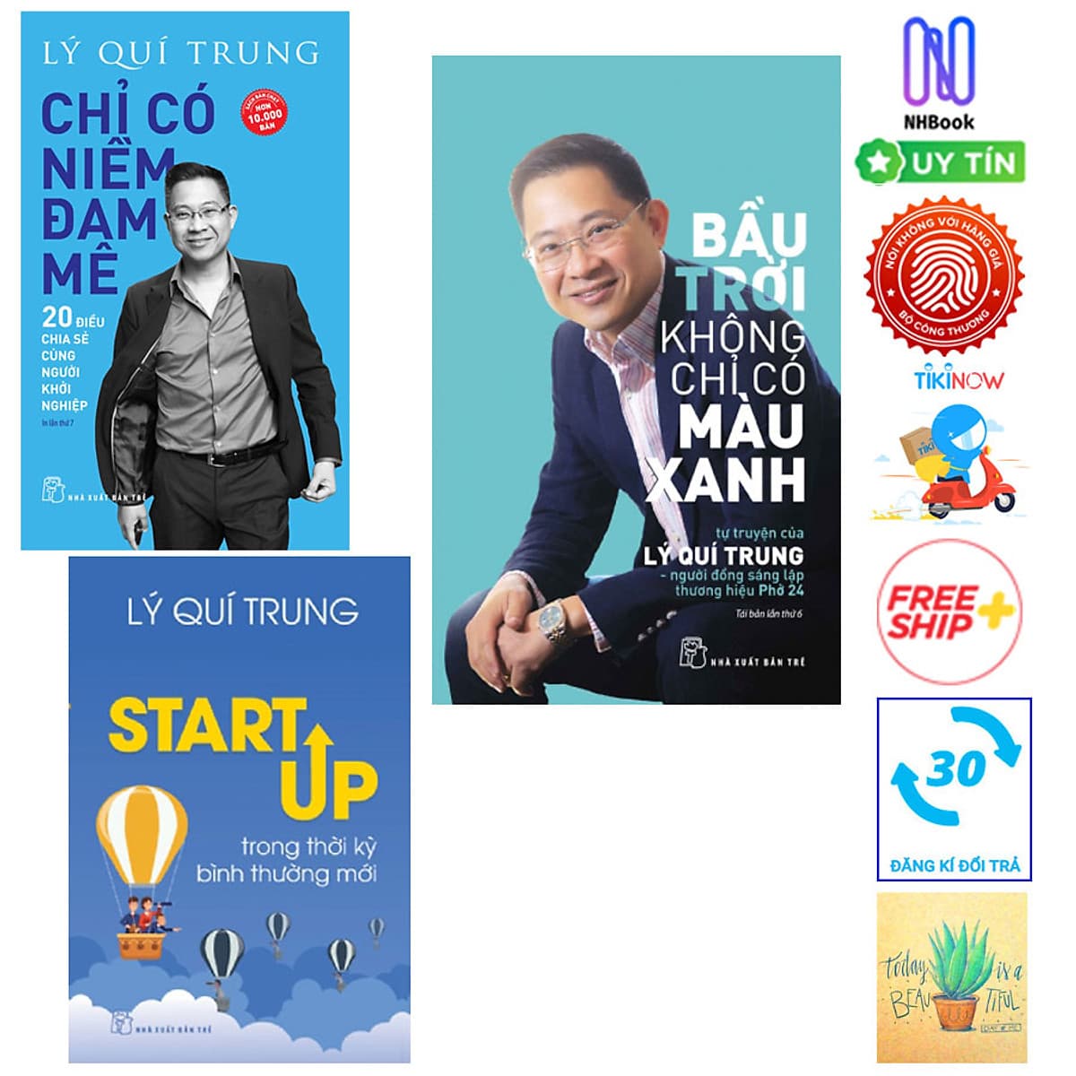 Bìa sách Combo Lý Quí Trung : Startup Trong Thời Kỳ Bình Thường Mới , Bầu Trời Không Chỉ Có Màu Xanh và Chỉ Có Niềm Đam Mê -sổ tay ( 3 cuốn )