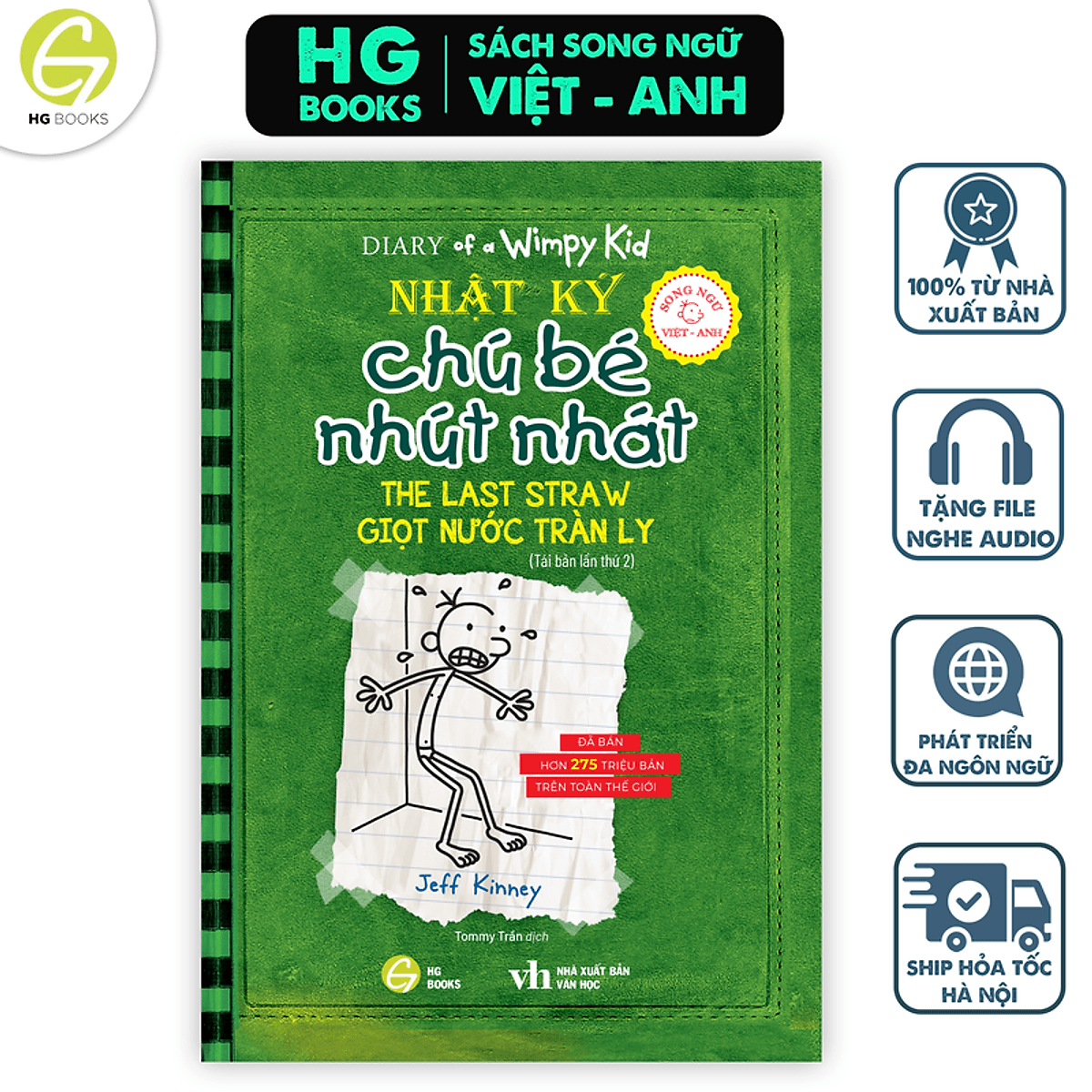 Bìa sách Nhật Ký Chú Bé Nhút Nhát Song ngữ Việt-Anh Tập 3 Giọt Nước Tràn Ly