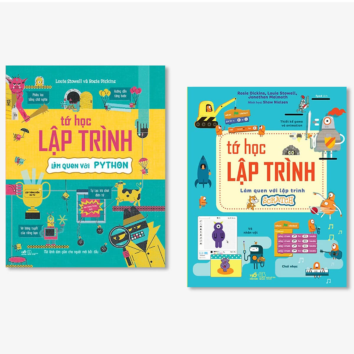 Bìa sách Combo 2 Cuốn Tớ Học Lập Trình: Tớ Học Lập Trình - Làm Quen Với Python + Tớ Học Lập Trình - Làm Quen Với Lập Trình Scratch