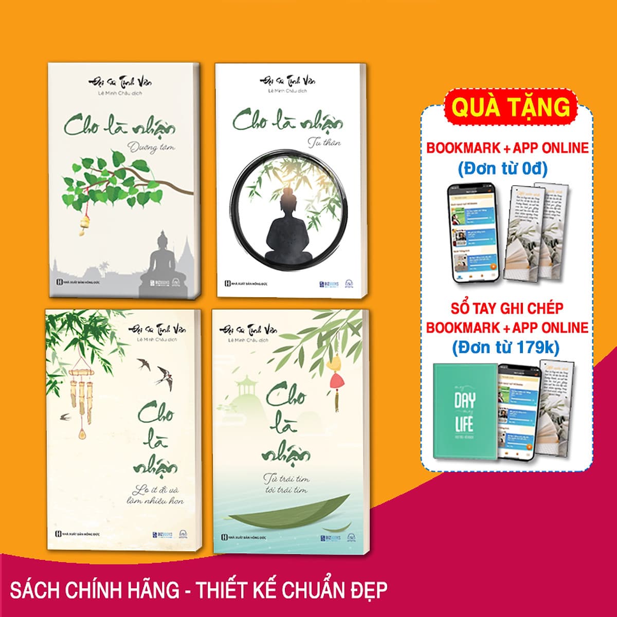 Bìa sách Combo 4 Cuốn Sách : Cho Là Nhận - Tâm Thanh Tĩnh, Đời Ắt An Yên - Đại Sư Tinh Vân