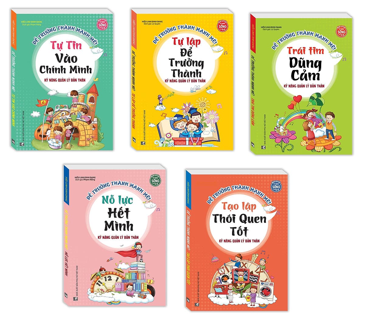Bìa sách Combo Rèn luyện kỹ năng sống cho trẻ- Để trưởng thành mạnh mẽ hơn. Trọn bộ 5 cuốn/ Sách bản quyền