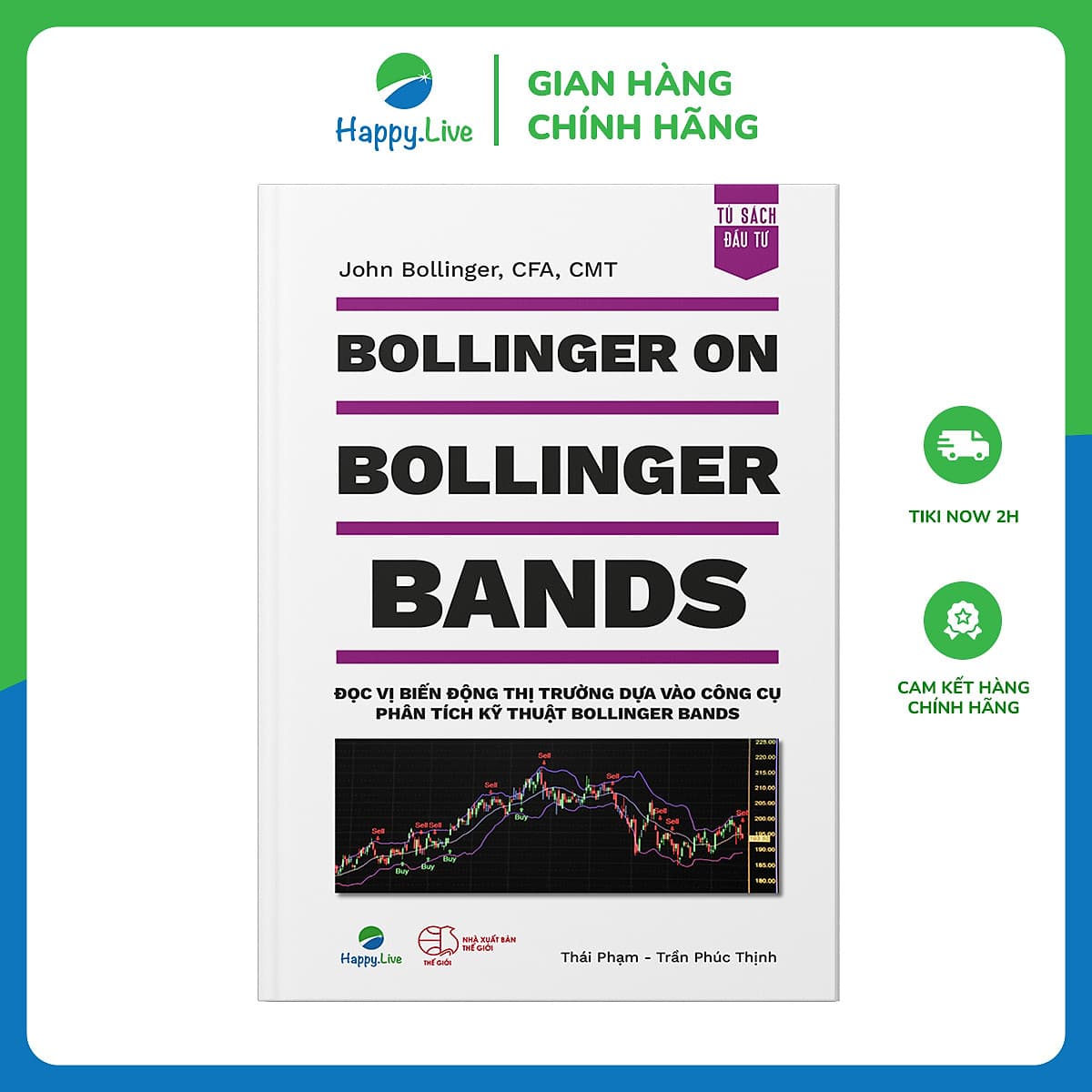 Bìa sách Bollinger on Bollinger Bands - Đọc vị biến động thị trường dựa vào công cụ phân tích kỹ thuật Bollinger Bands - Happy Live