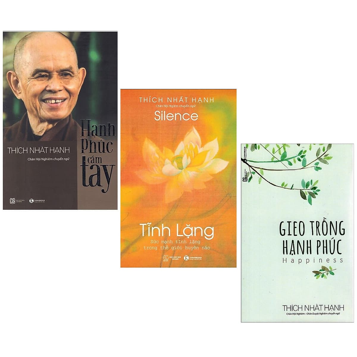 Bìa sách Combo 3 cuốn sách : Hạnh Phúc Cầm Tay + Tĩnh Lặng + Gieo Trồng Hạnh Phúc