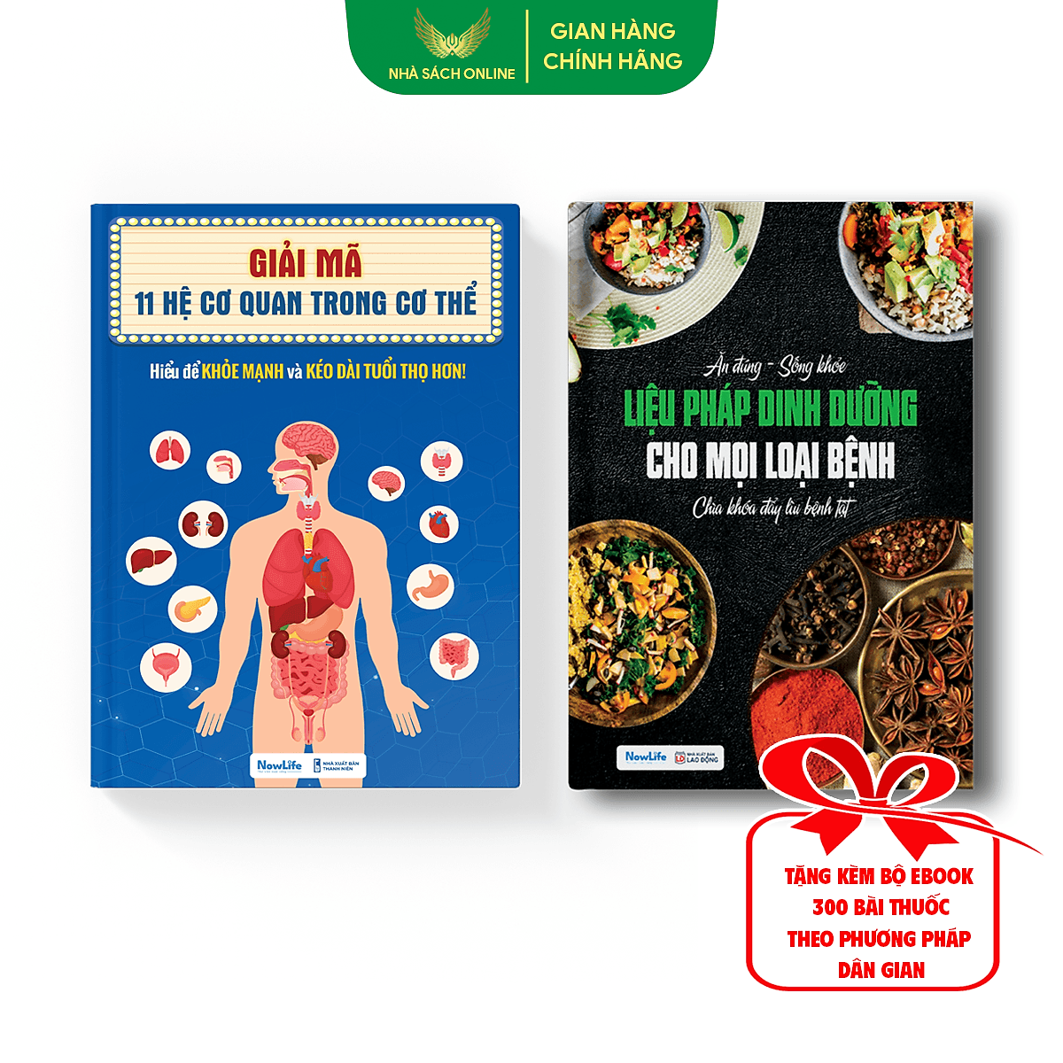Bìa sách Combo 2 cuốn Liệu pháp dinh dưỡng cho mọi loại bệnh + giải mã 11 hệ cơ quan trong cơ thể