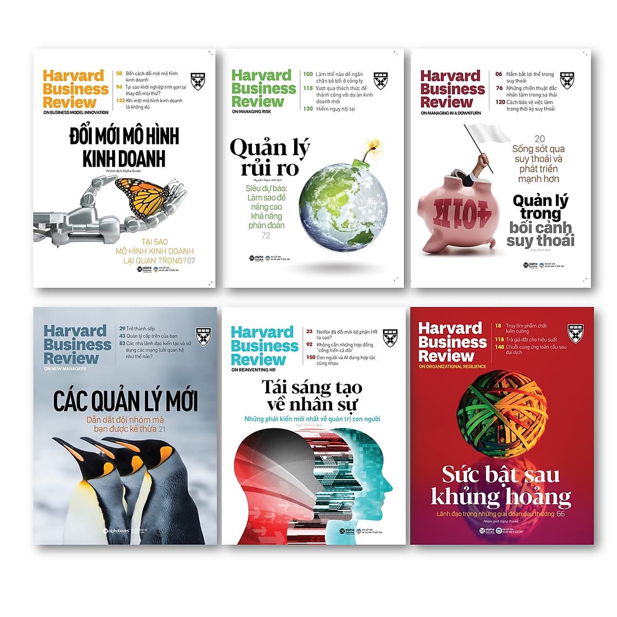 Bìa sách Bộ HBR OnPoint 2021 (6 cuốn): Quản Lý Xuyên Khủng Hoảng - Kỳ 1 + Tầm Nhìn Mới Về Lãnh Đạo - Kỳ 2