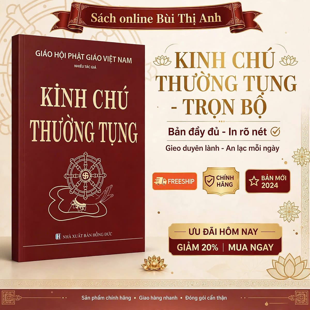 Bìa sách Kinh Chú Thường Tụng