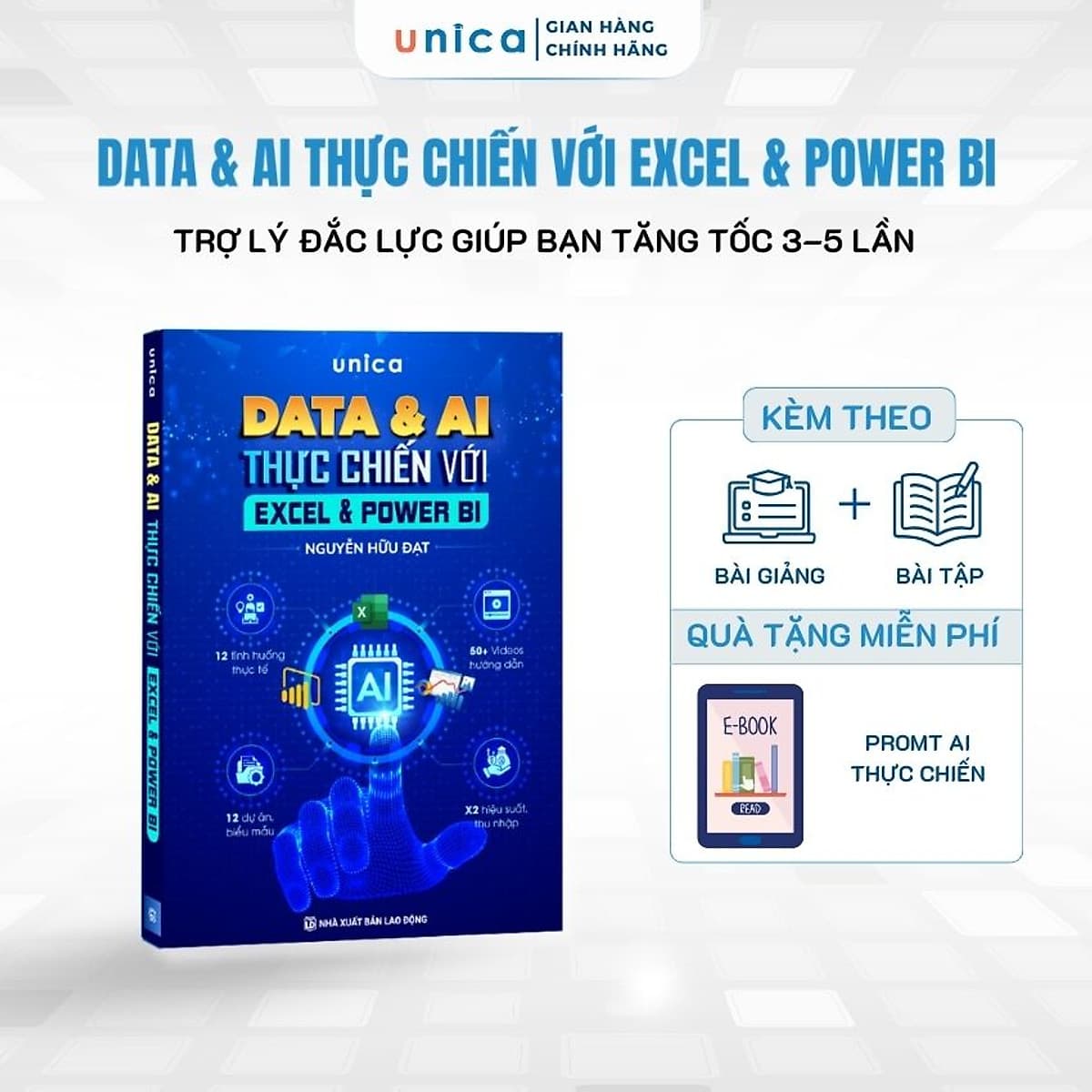 Bìa sách Data & AI thực chiến với Excel & Power BI