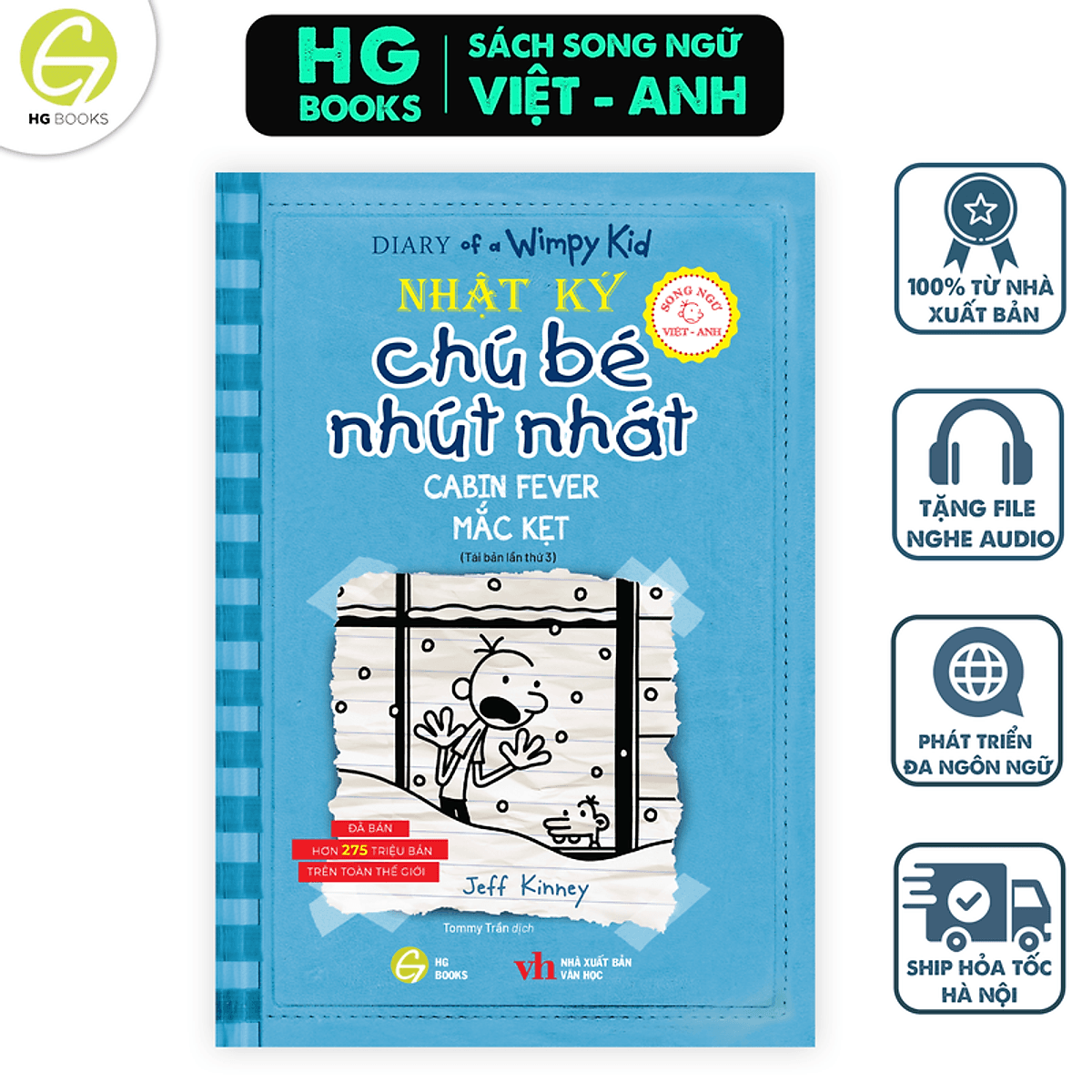 Bìa sách Nhật ký chú bé nhút nhát Song ngữ Việt-Anh Tập 6 (Mắc kẹt)