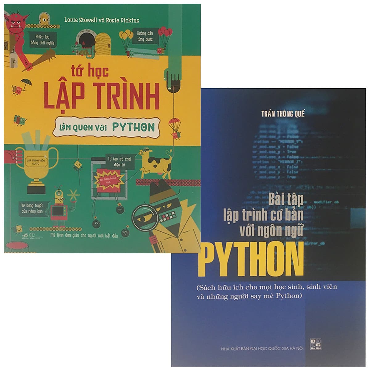 Bìa sách Combo 2 Cuốn Sách Làm Quen Ngôn Ngữ Lập Trình Python: Tớ Học Lập Trình - Làm Quen Với Python + Bài Tập Lập Trình Cơ Bản Với Ngôn Ngữ Python