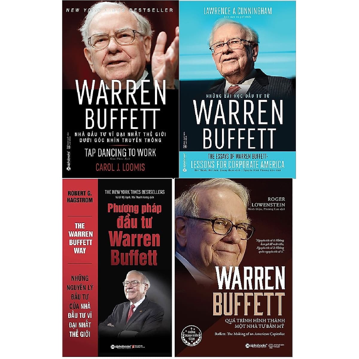 Bìa sách Combo Warren Buffett - Quá Trình Hình Thành Một Nhà Tư Bản Mỹ + Warren Buffett - Nhà Đầu Tư Vĩ Đại Nhất Thế Giới Dưới Góc Nhìn Truyền Thông + Những Bài Học Đầu Tư Từ Warren Buffett +Phương Pháp Đầu Tư Warren Buffett