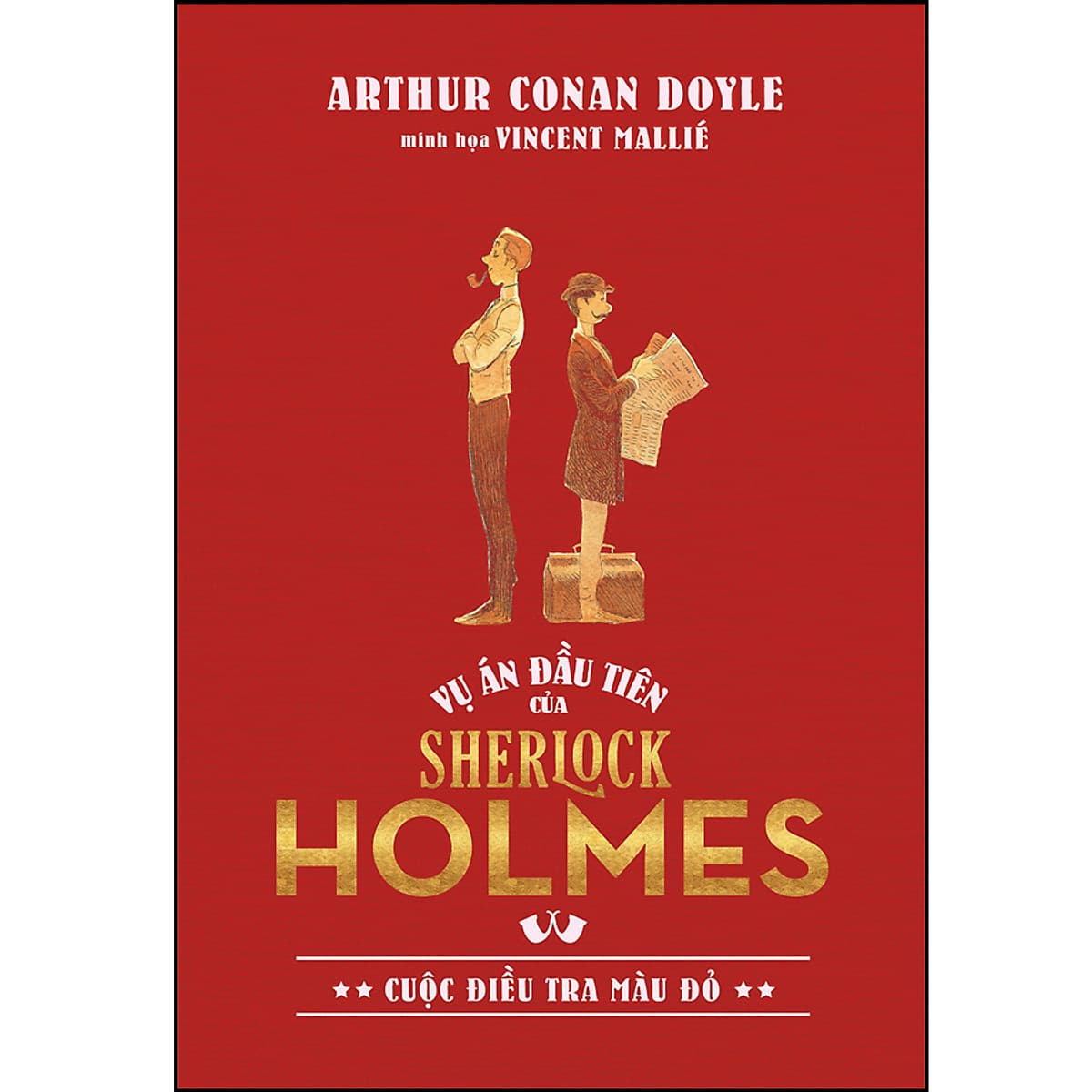 Bìa sách Vụ án đầu tiên của Sherlock Homles: : Cuộc điều tra màu đỏ - Bản đặc biệt - Bìa canvas