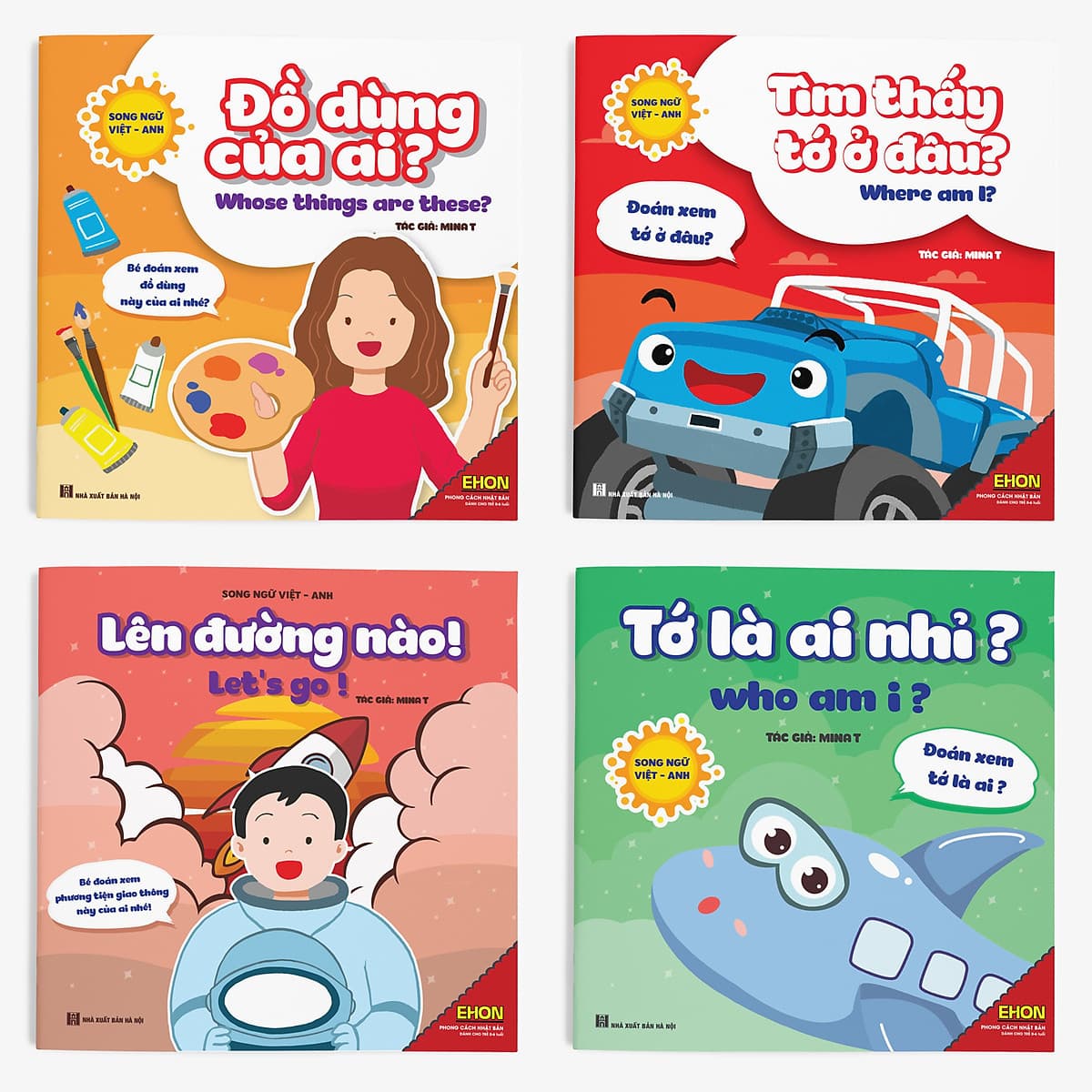 Bìa sách Ehon - Combo 4 cuốn "Tớ là ai nhỉ?" - Dành cho trẻ từ 0 - 3 tuổi