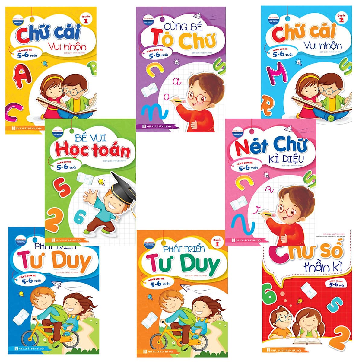 Bìa sách Combo 8 cuốn: Bé học IQ (5-6 tuổi)