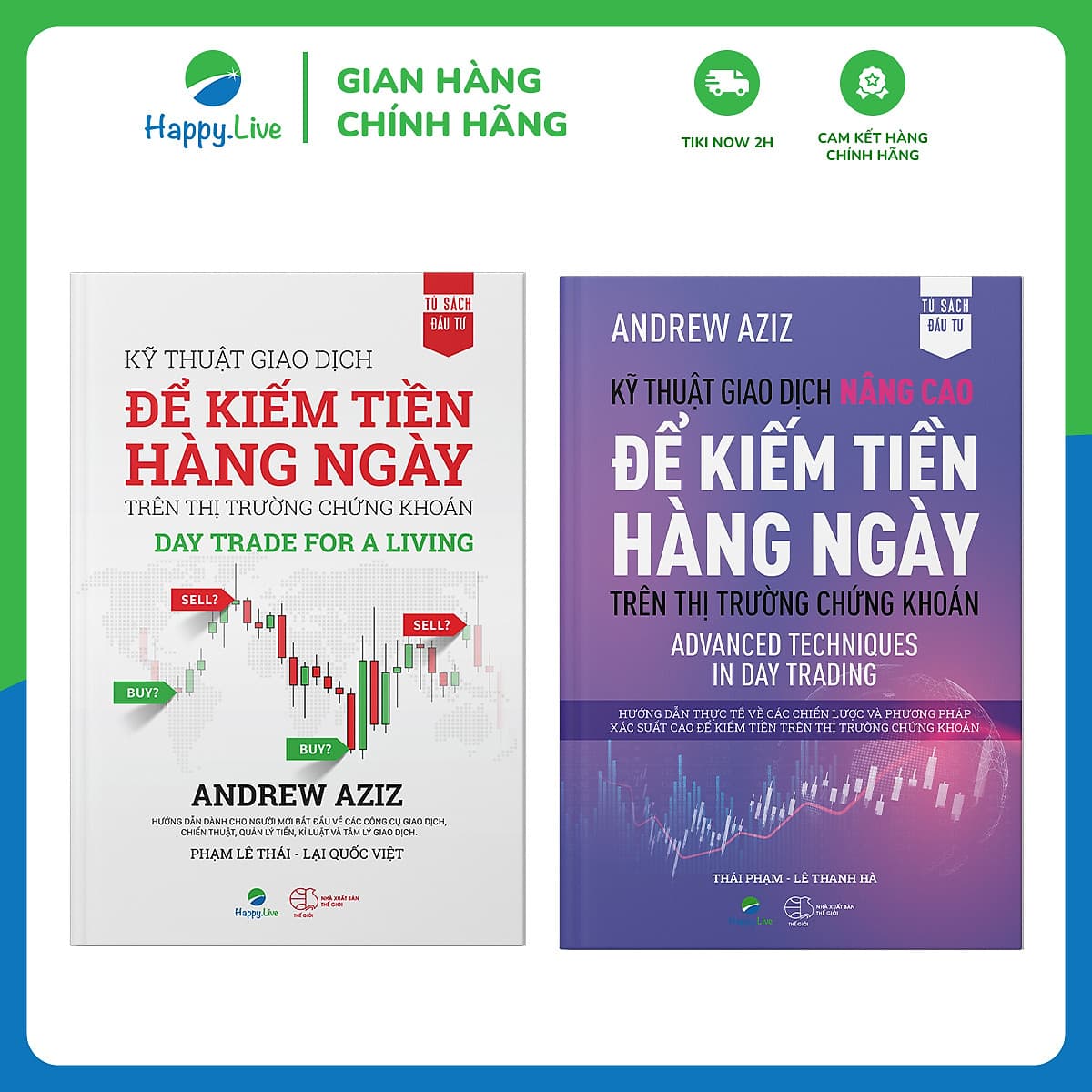 Bìa sách Giao Dịch Để Kiếm Tiền Hàng Ngày Từ Cơ Bản Đến Nâng Cao (gồm 2 cuốn) - Happy Live