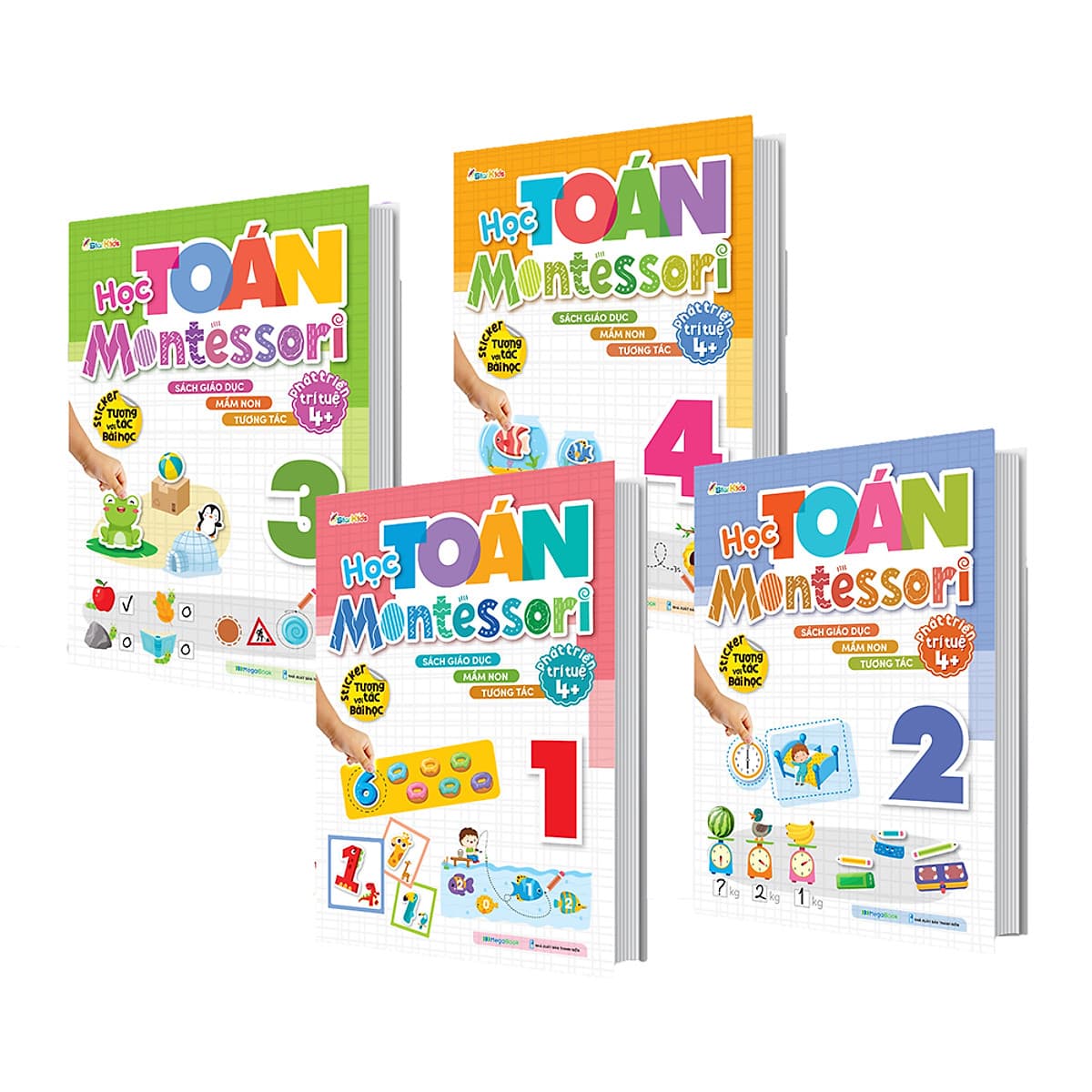 Bìa sách Combo Học Toán Montessori 1, 2, 3, 4 ( Phát triển trí tuệ 4+)