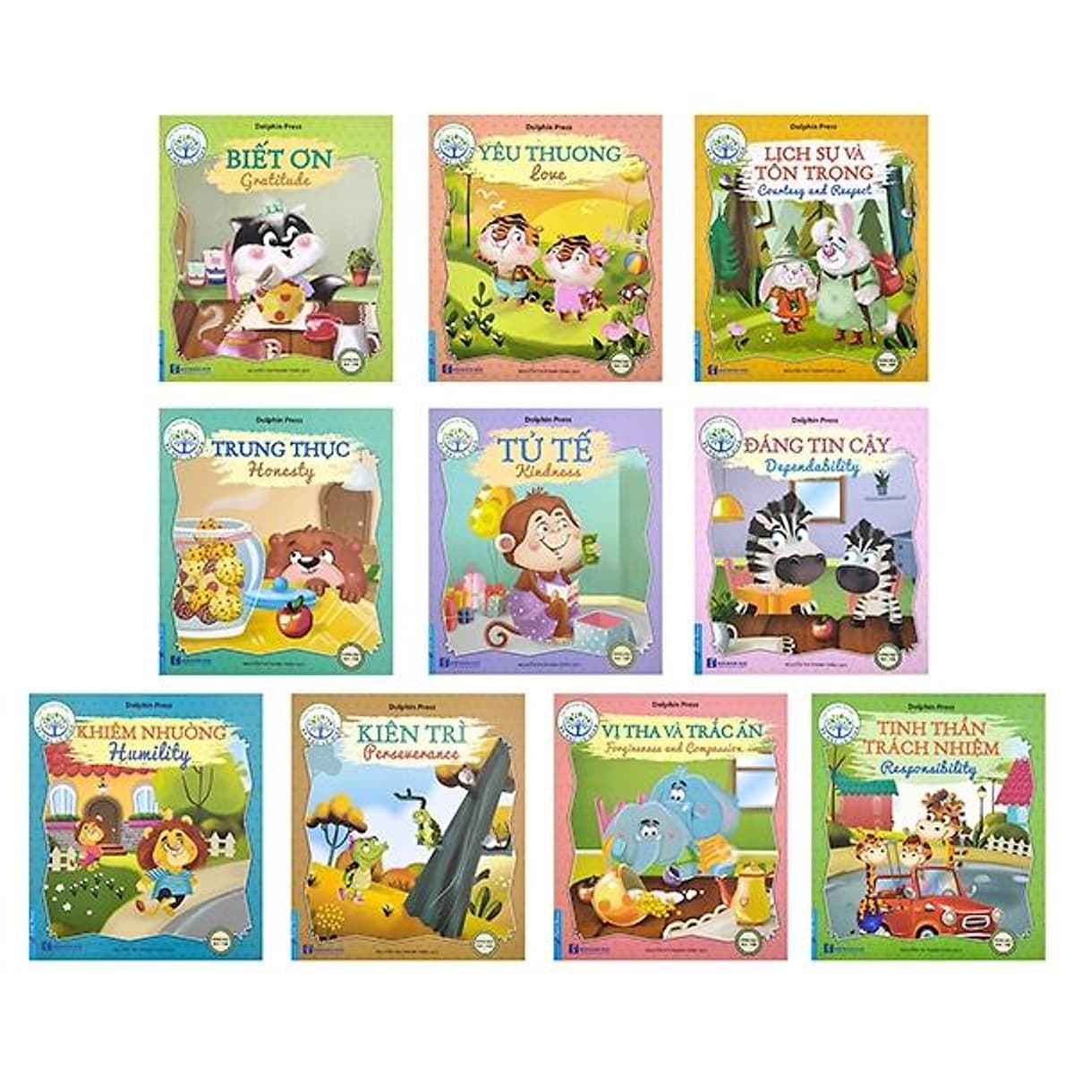 Bìa sách Combo 10 Quyển Bộ Sách: Bé Học Lễ Giáo - Song Ngữ Anh Việt