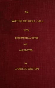 Bìa sách The Waterloo Roll Call: With Biographical Notes and Anecdotes