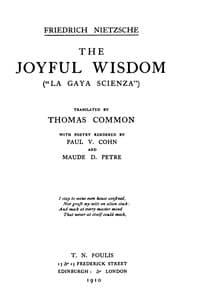 Bìa sách The Joyful Wisdom ("La Gaya Scienza"): Complete Works, Volume Ten