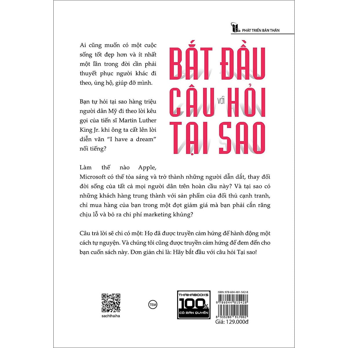Bìa sách Bắt Đầu Với Câu Hỏi Tại Sao - Nghệ Thuật Truyền Cảm Hứng Trong Kinh Doanh