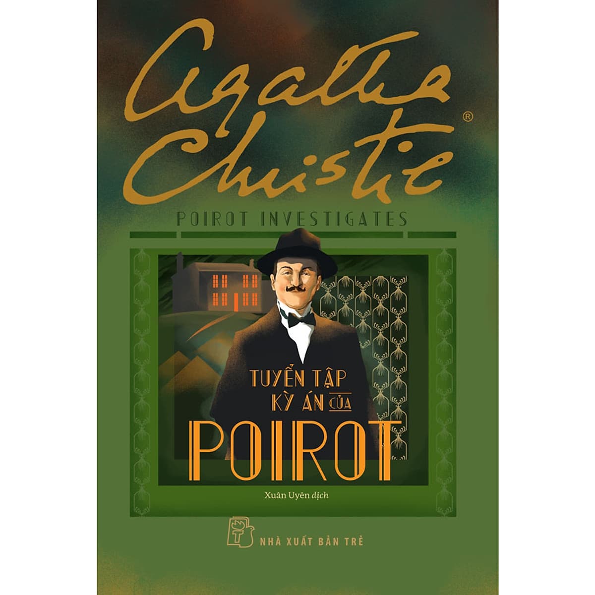 Bìa sách Agatha Christie. Tuyển tập kỳ án của Poirot