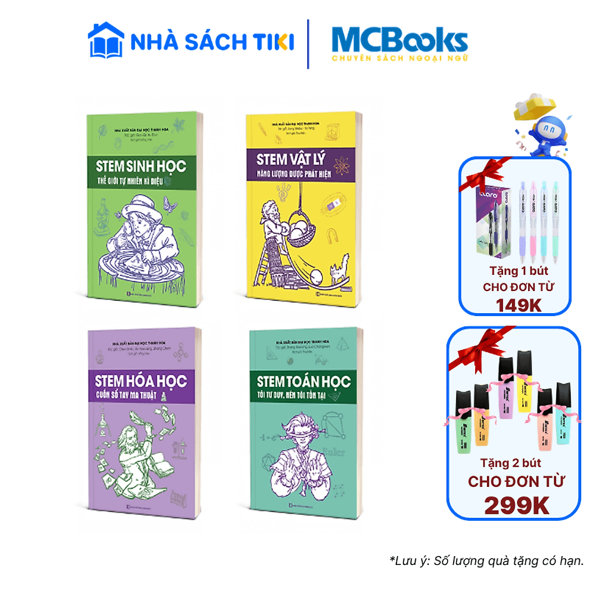 Bìa sách STEM Dành Cho Học Sinh - Phát Triển Tư Duy Logic, Khám Phá Khoa Học (Combo 4 Cuốn)