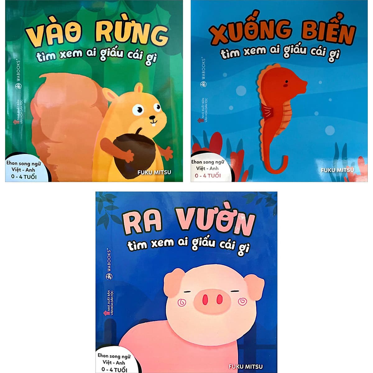 Bìa sách Combo 3 Cuốn Sách Ehon: Ai Giấu Cái Gì Đó (Dành Cho Trẻ Từ 0 - 4 Tuổi)