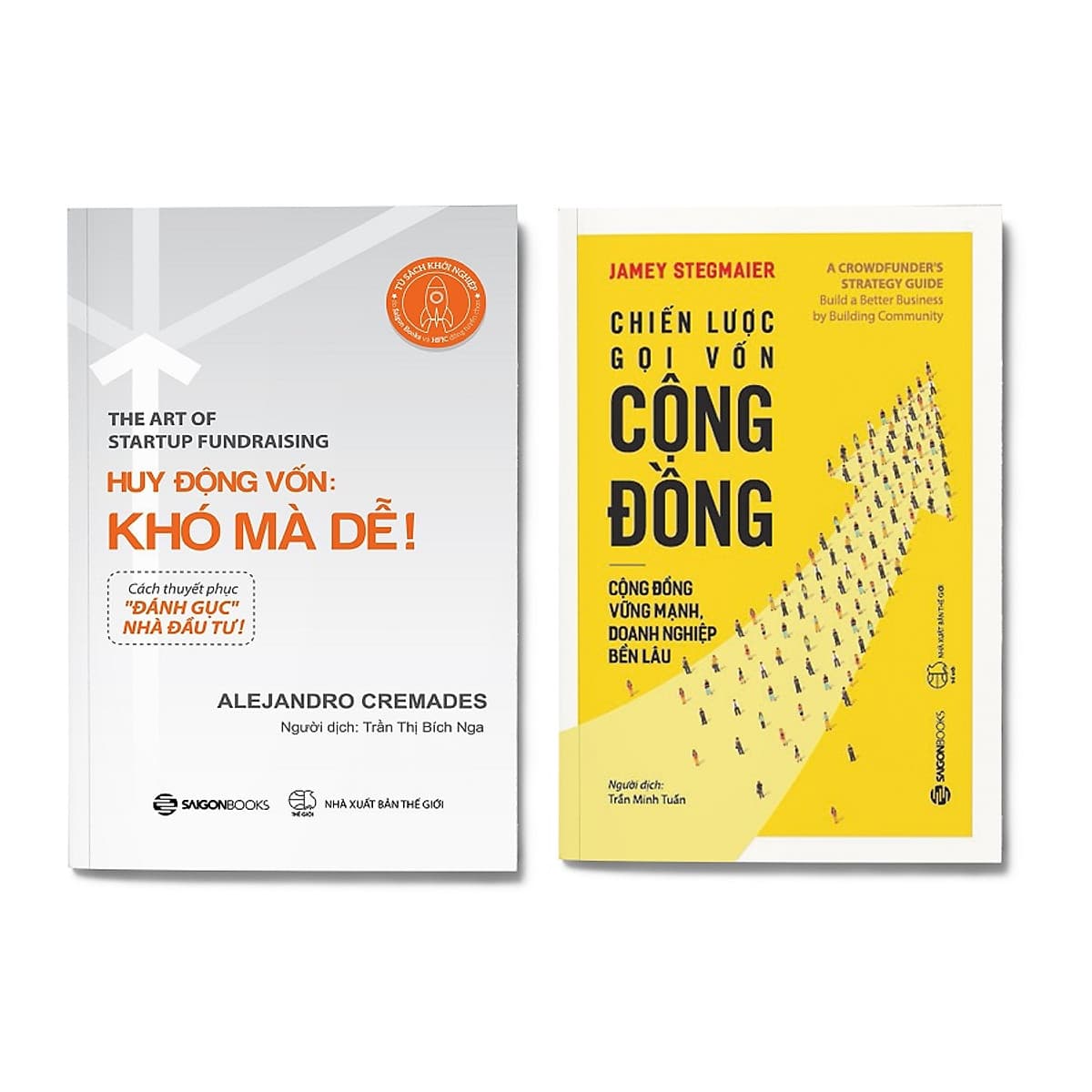 Bìa sách Combo 2 cuốn Gọi vốn Startup: Huy động vốn: khó mà dễ! + Chiến lược gọi vốn cộng đồng