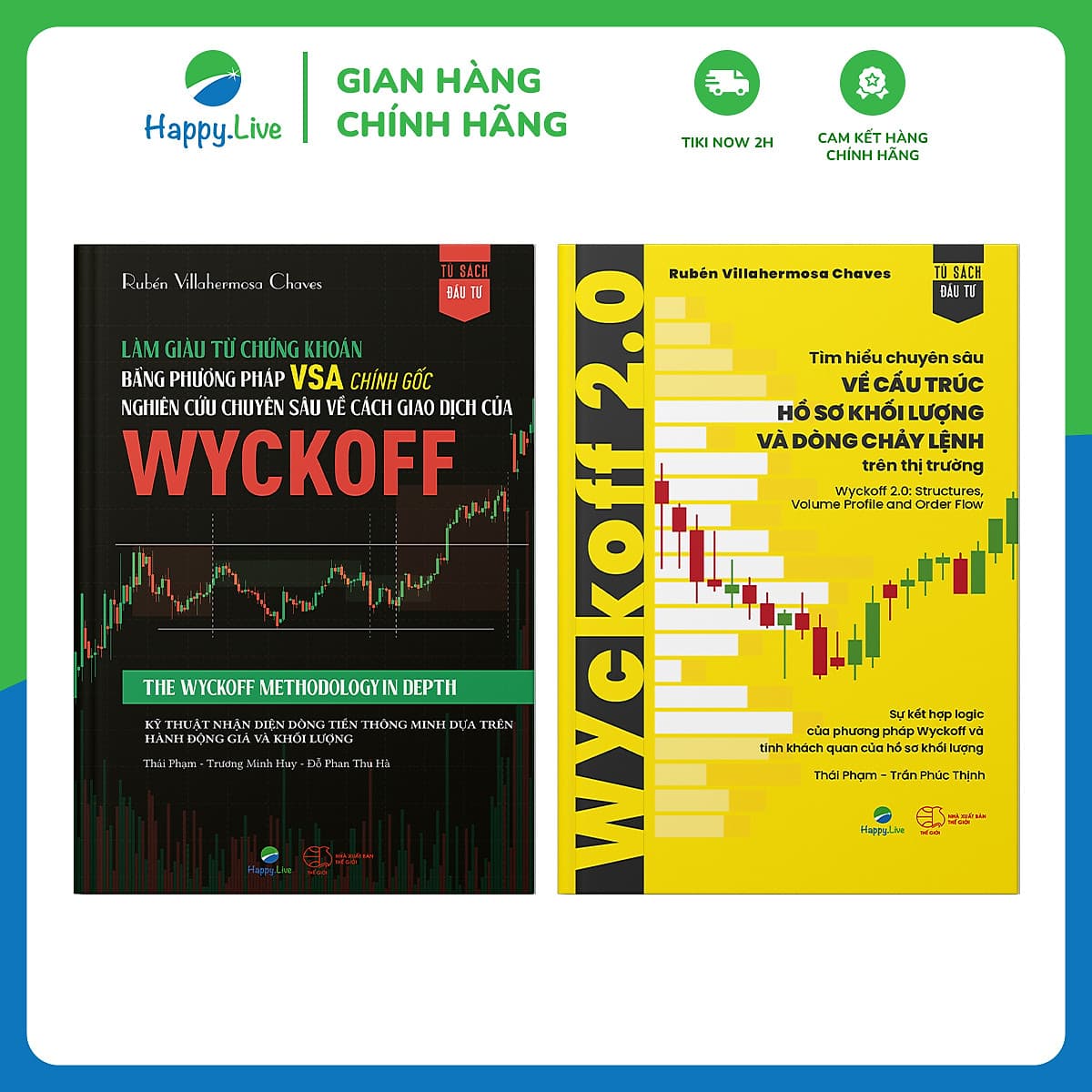 Bìa sách giao dịch theo Wyckoff - Làm giàu từ chứng khoán bằng phương pháp VSA chính gốc - Happy Live