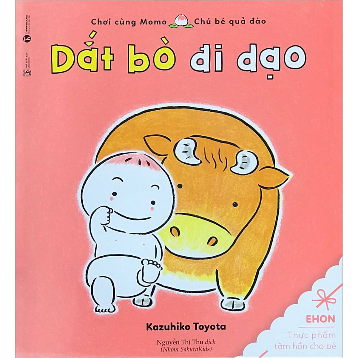 Bìa sách Ehon - Chơi Cùng Momo - Dắt Bò Đi Dạo