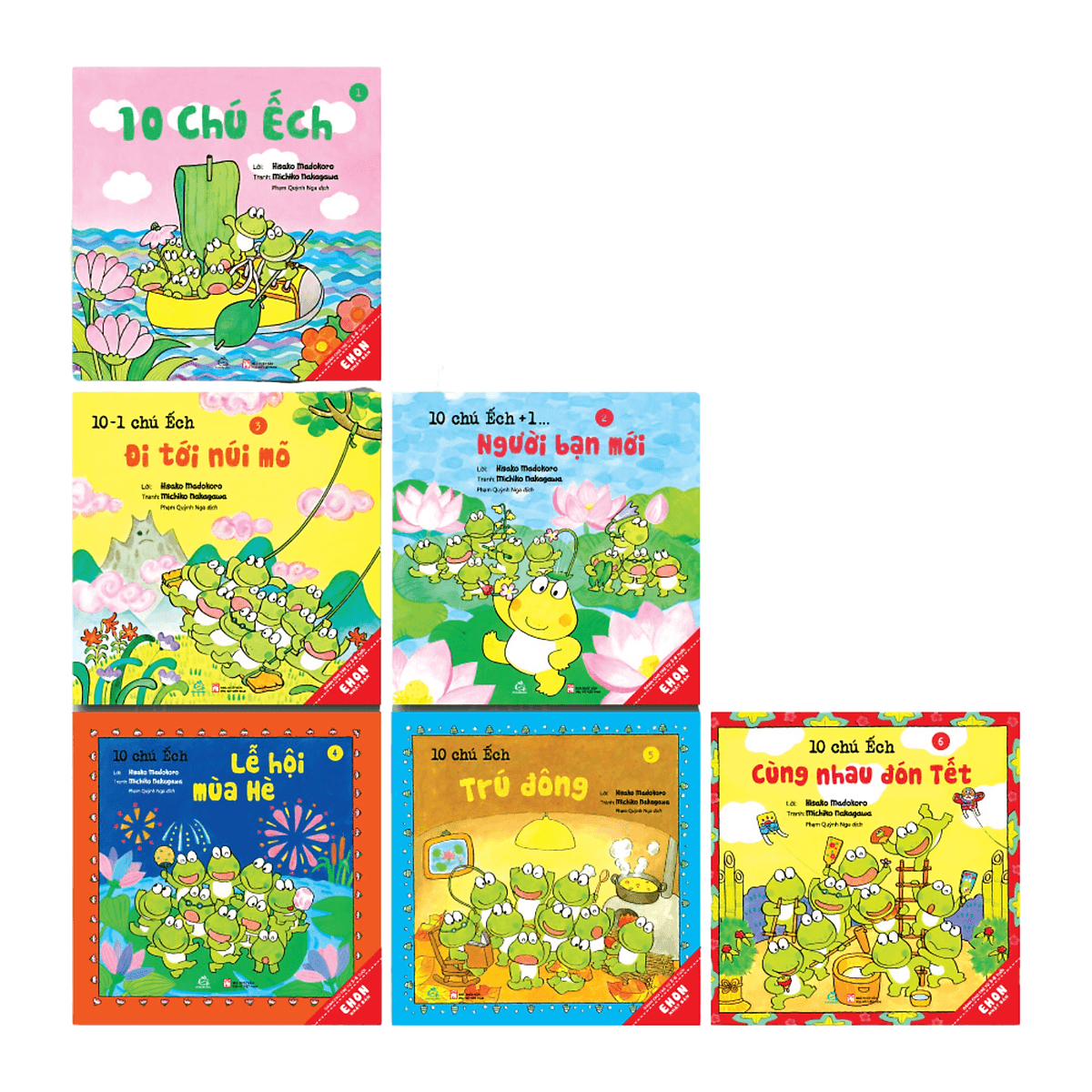 Bìa sách TRANH EHON NHẬT BẢN “10 CHÚ ẾCH” - PHẦN 1 (Tập 1 - Tập 6)