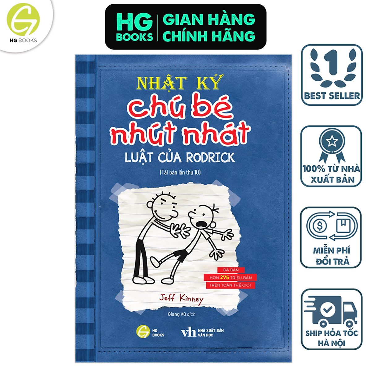 Bìa sách Nhật Ký Chú Bé Nhút Nhát - Tập 2 (Luật của Rodrick) -Phiên bản Tiếng Việt